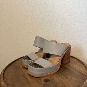 Wal & Pai Concrete Calf Leather Saturn Heeled Sandals Women's Size 40 US 10